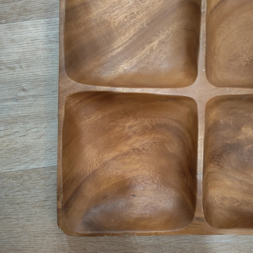 Wooden Quadruple Serving Tray